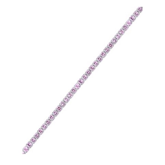 🌷4.78 CTW Pink Sapphire Tennis Bracelet Size 7” - Picture 3 of 3